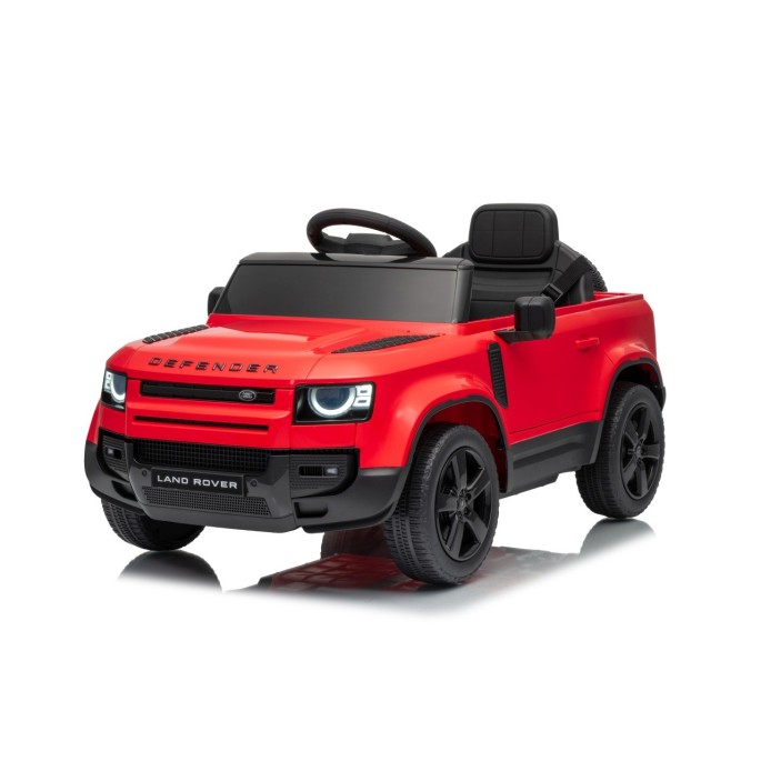 JOKO Elektrické autíčko Land Rover Defender 4x4, penové kolesá, kožené sedadlo, červené
