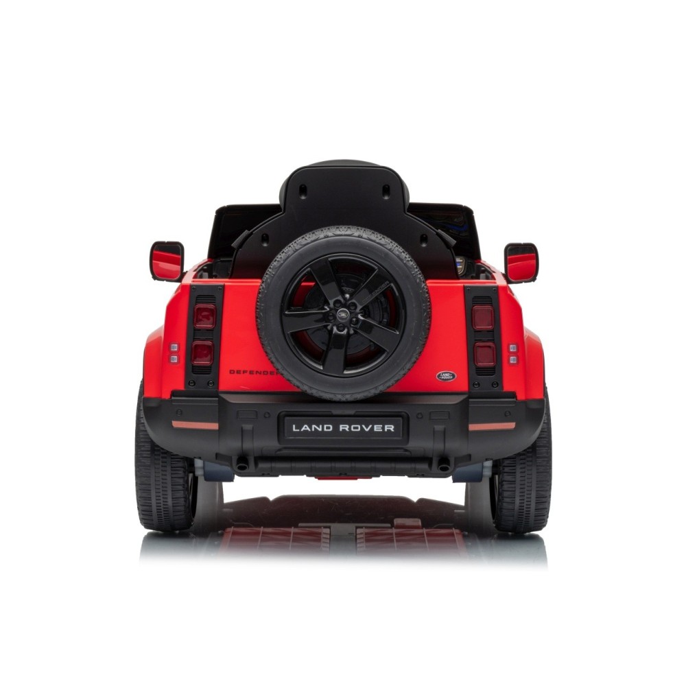 JOKO Elektrické autíčko Land Rover Defender 4x4, penové kolesá, kožené sedadlo, červené