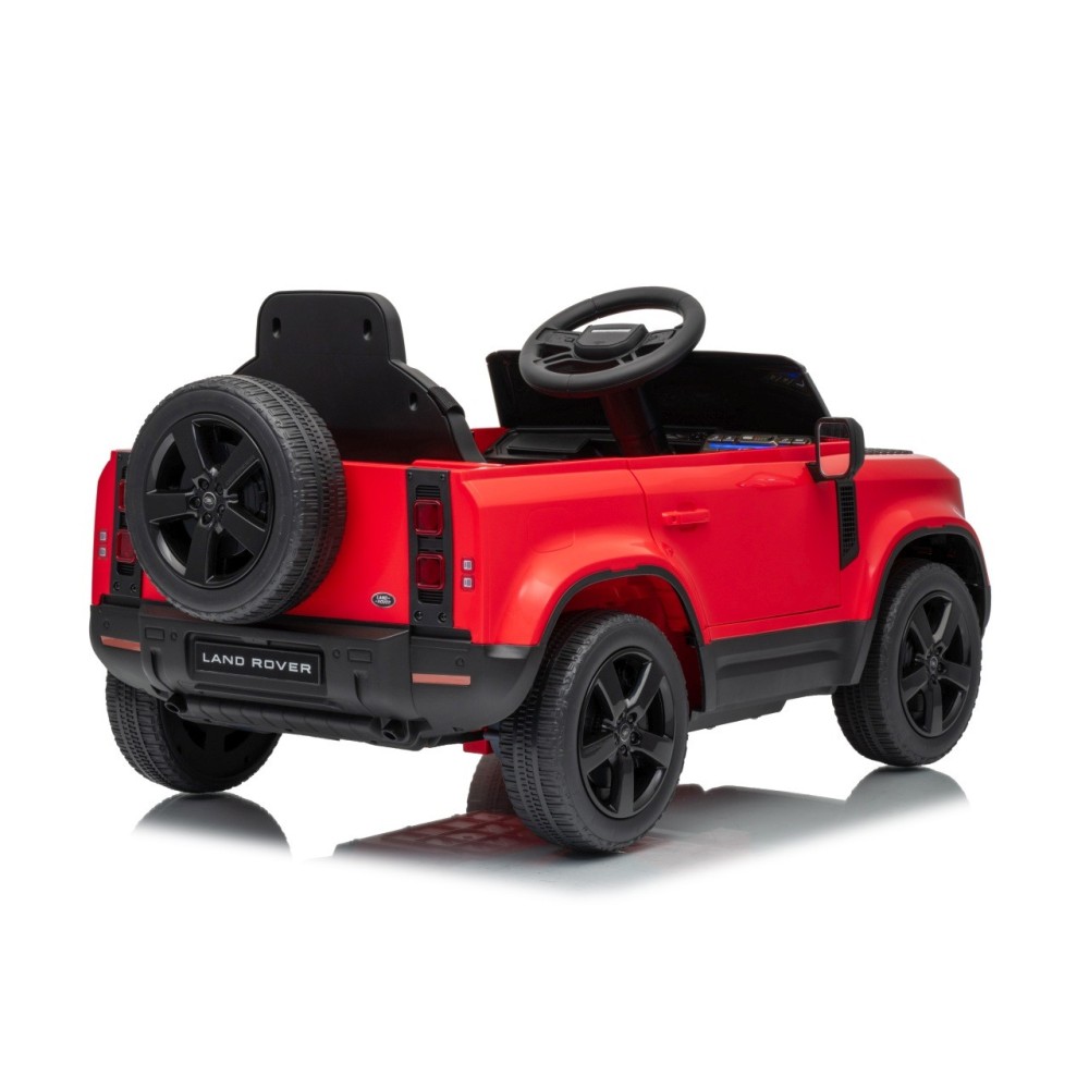 JOKO Elektrické autíčko Land Rover Defender 4x4, penové kolesá, kožené sedadlo, červené