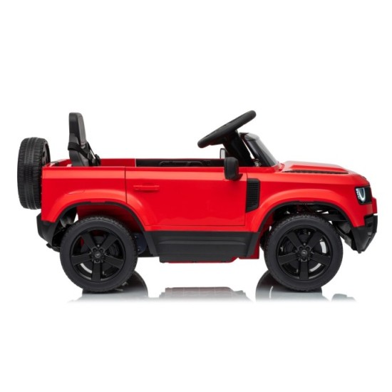 JOKO Elektrické autíčko Land Rover Defender 4x4, penové kolesá, kožené sedadlo, červené