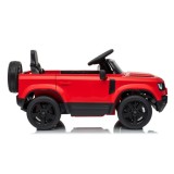 JOKO Elektrické autíčko Land Rover Defender 4x4, penové kolesá, kožené sedadlo, červené