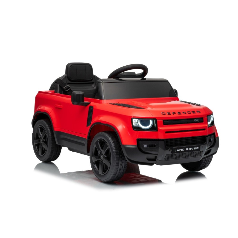 JOKO Elektrické autíčko Land Rover Defender 4x4, penové kolesá, kožené sedadlo, červené