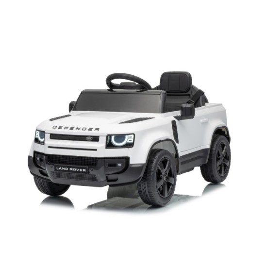JOKO Elektrické autíčko Land Rover Defender 4x4, penové kolesá, kožené sedadlo, biele