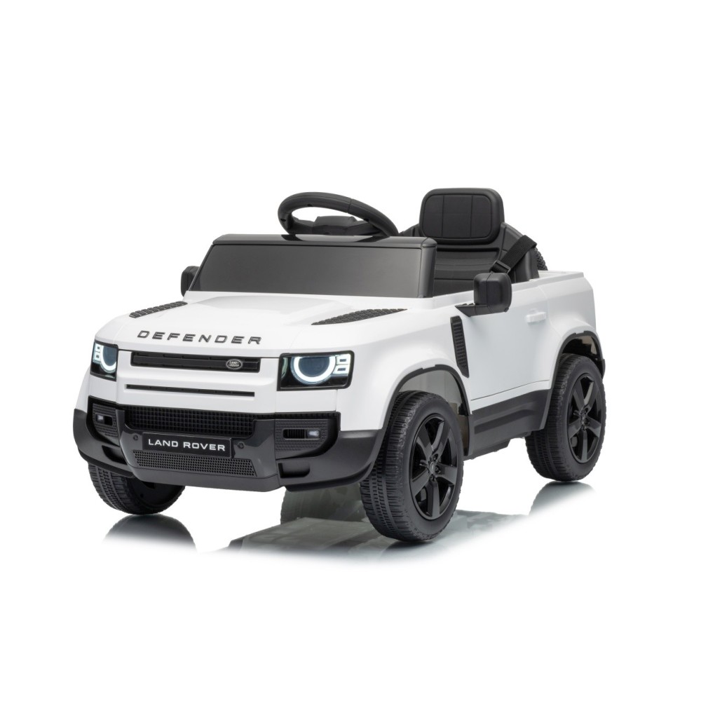 JOKO Elektrické autíčko Land Rover Defender 4x4, penové kolesá, kožené sedadlo, biele