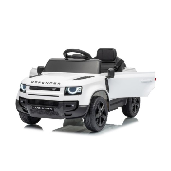 JOKO Elektrické autíčko Land Rover Defender 4x4, penové kolesá, kožené sedadlo, biele