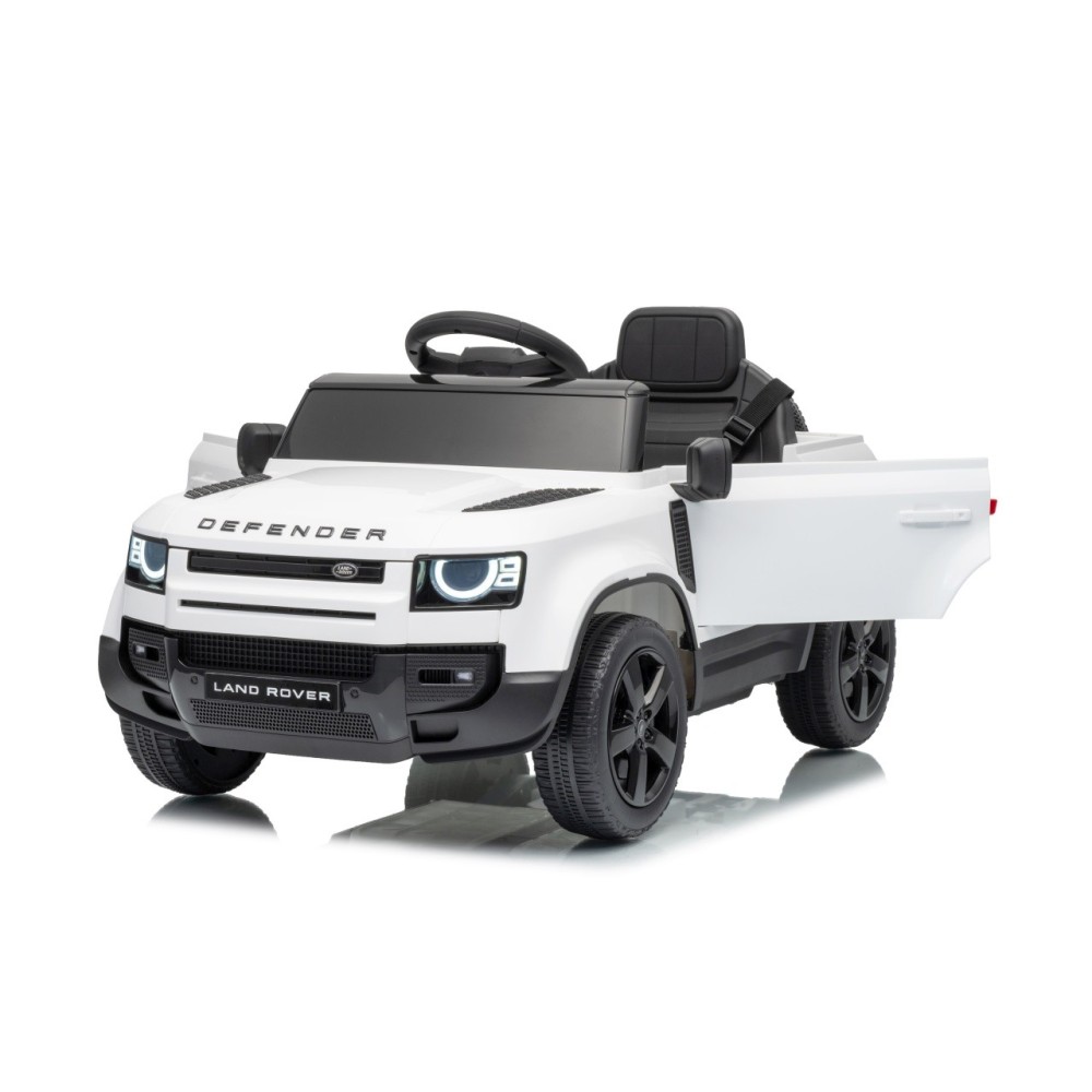 JOKO Elektrické autíčko Land Rover Defender 4x4, penové kolesá, kožené sedadlo, biele