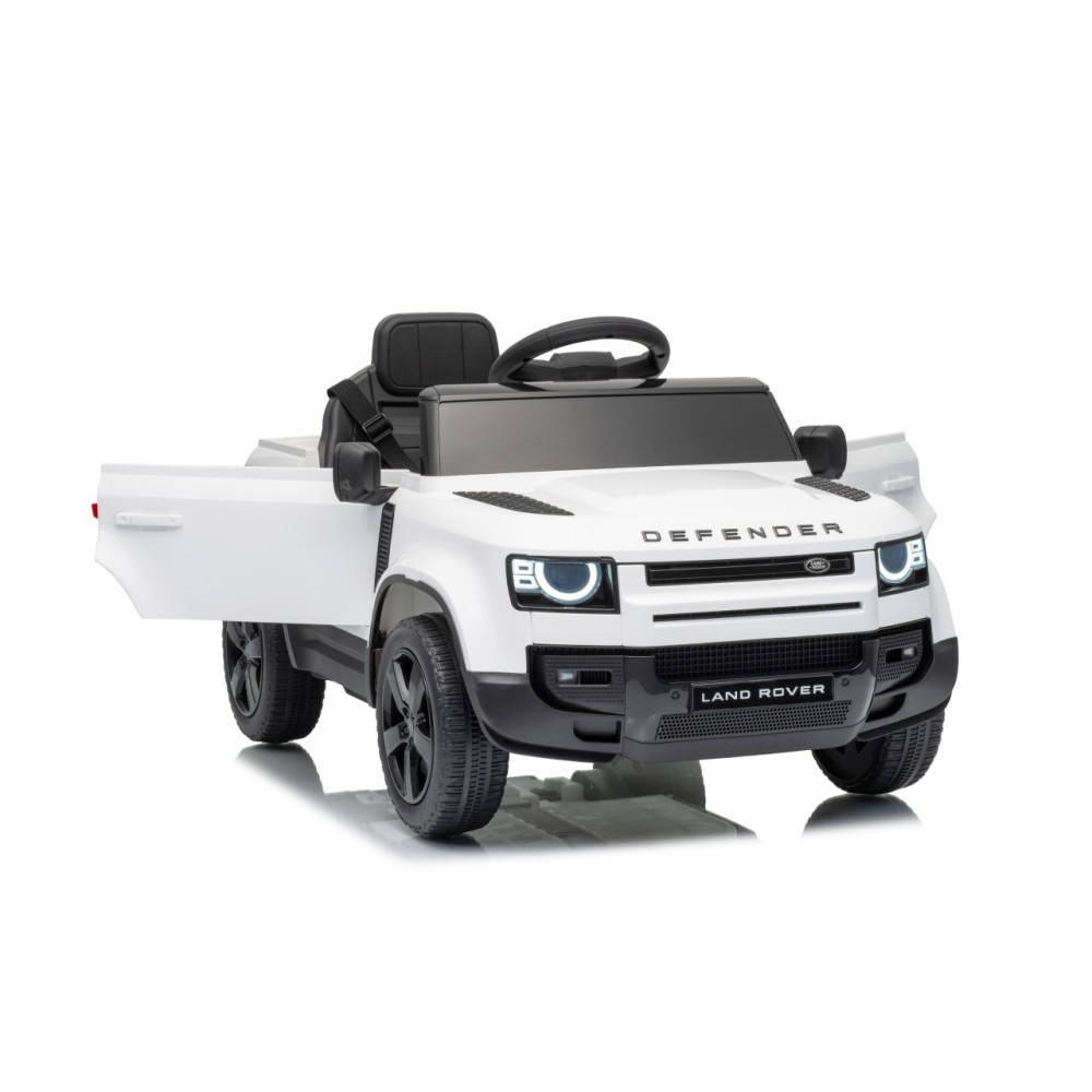 JOKO Elektrické autíčko Land Rover Defender 4x4, penové kolesá, kožené sedadlo, biele