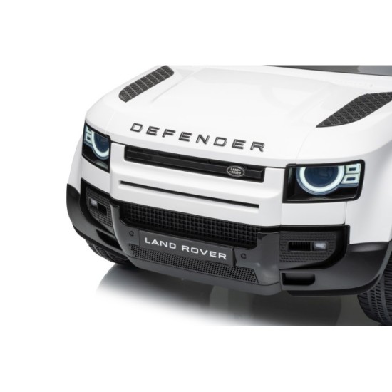 JOKO Elektrické autíčko Land Rover Defender 4x4, penové kolesá, kožené sedadlo, biele