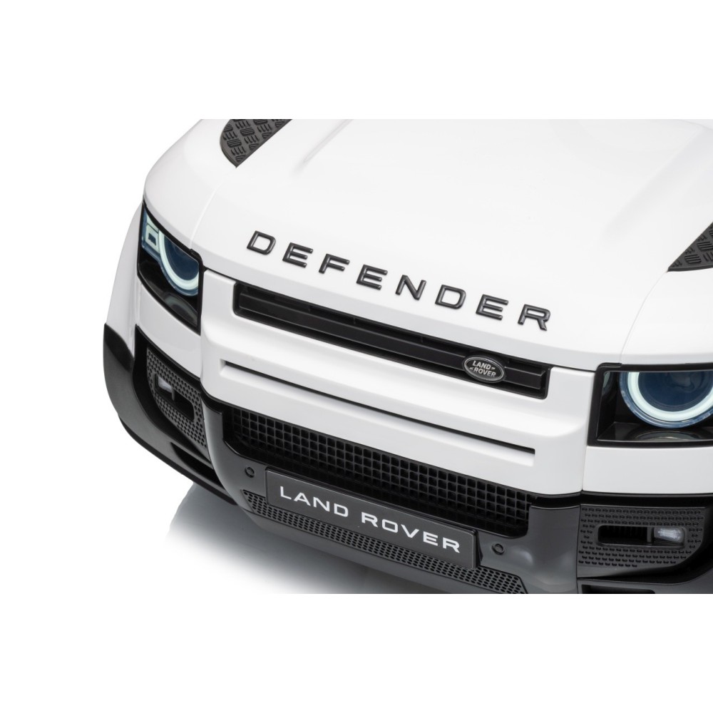 JOKO Elektrické autíčko Land Rover Defender 4x4, penové kolesá, kožené sedadlo, biele