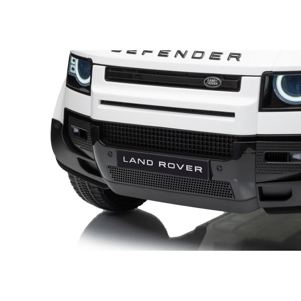 JOKO Elektrické autíčko Land Rover Defender 4x4, penové kolesá, kožené sedadlo, biele