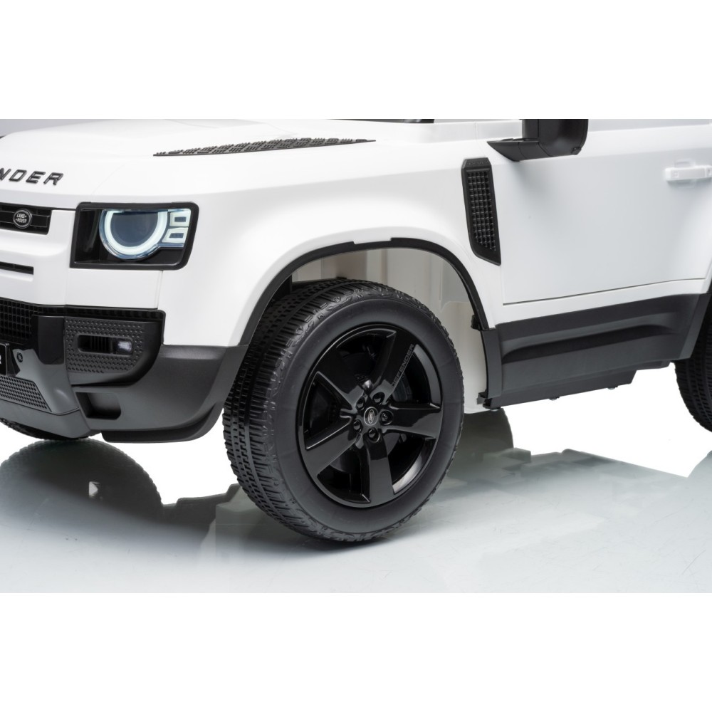 JOKO Elektrické autíčko Land Rover Defender 4x4, penové kolesá, kožené sedadlo, biele
