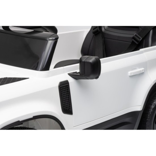 JOKO Elektrické autíčko Land Rover Defender 4x4, penové kolesá, kožené sedadlo, biele