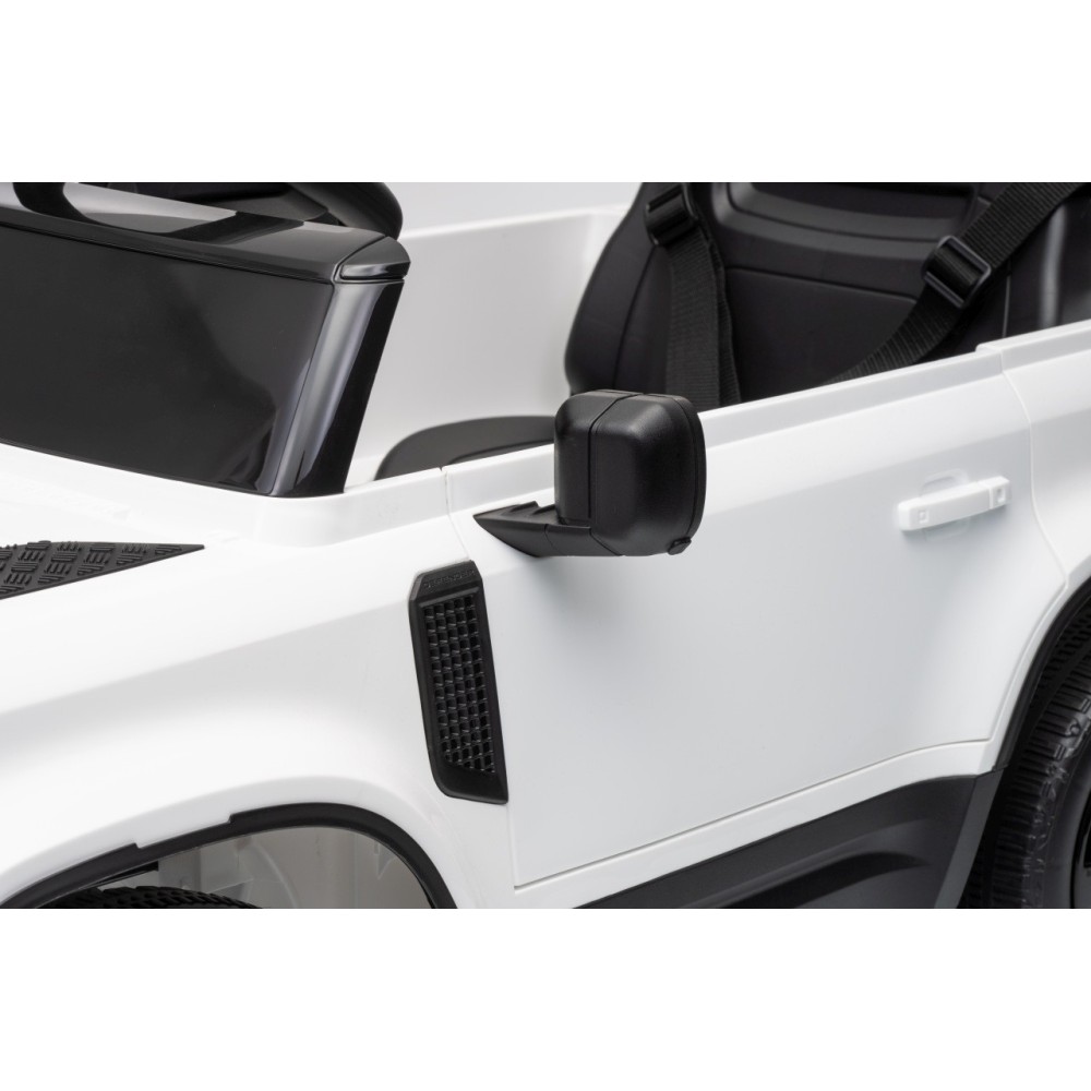 JOKO Elektrické autíčko Land Rover Defender 4x4, penové kolesá, kožené sedadlo, biele