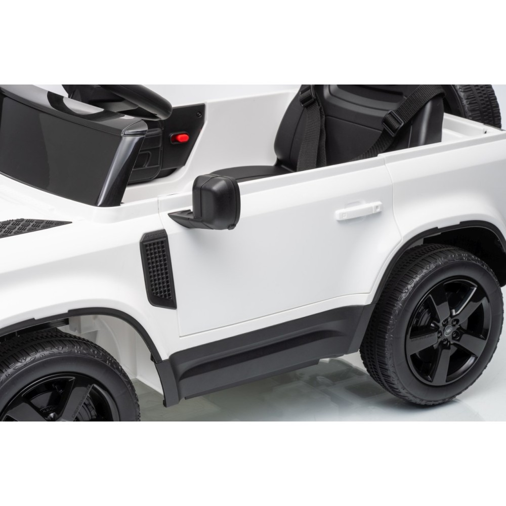 JOKO Elektrické autíčko Land Rover Defender 4x4, penové kolesá, kožené sedadlo, biele