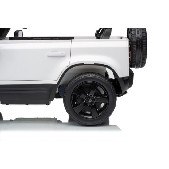 JOKO Elektrické autíčko Land Rover Defender 4x4, penové kolesá, kožené sedadlo, biele