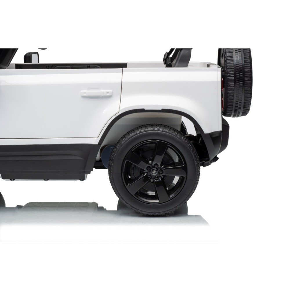JOKO Elektrické autíčko Land Rover Defender 4x4, penové kolesá, kožené sedadlo, biele
