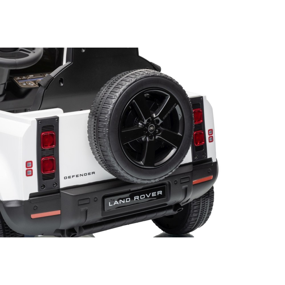 JOKO Elektrické autíčko Land Rover Defender 4x4, penové kolesá, kožené sedadlo, biele