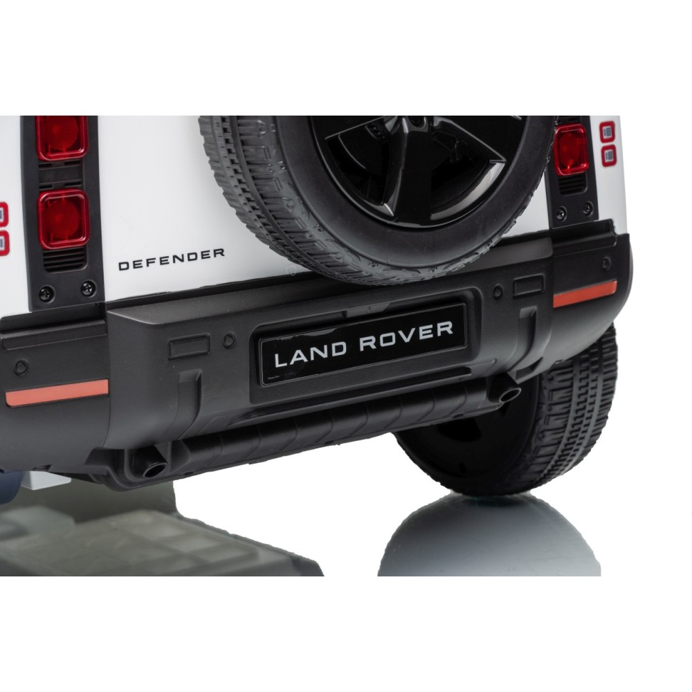 JOKO Elektrické autíčko Land Rover Defender 4x4, penové kolesá, kožené sedadlo, biele