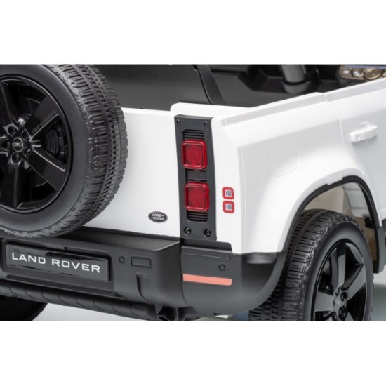 JOKO Elektrické autíčko Land Rover Defender 4x4, penové kolesá, kožené sedadlo, biele