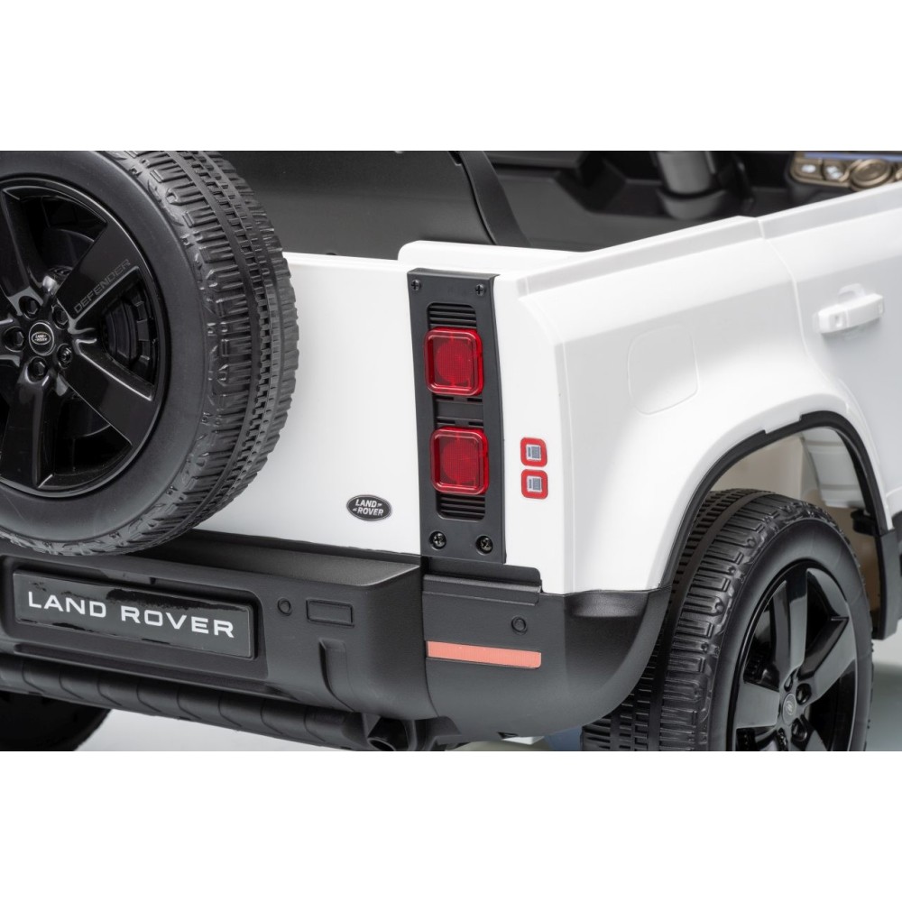 JOKO Elektrické autíčko Land Rover Defender 4x4, penové kolesá, kožené sedadlo, biele