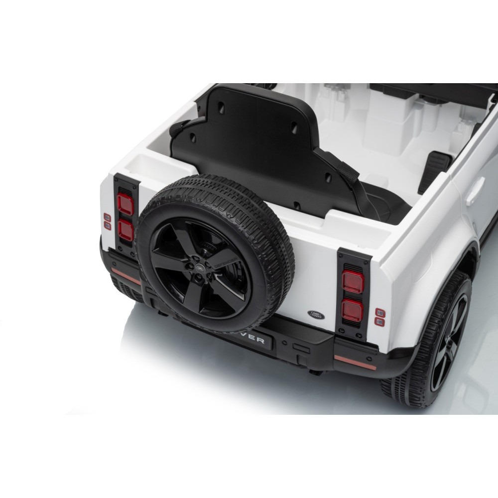 JOKO Elektrické autíčko Land Rover Defender 4x4, penové kolesá, kožené sedadlo, biele
