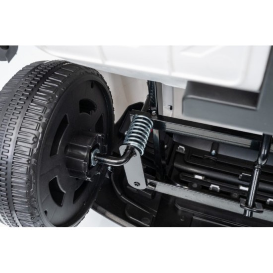 JOKO Elektrické autíčko Land Rover Defender 4x4, penové kolesá, kožené sedadlo, biele