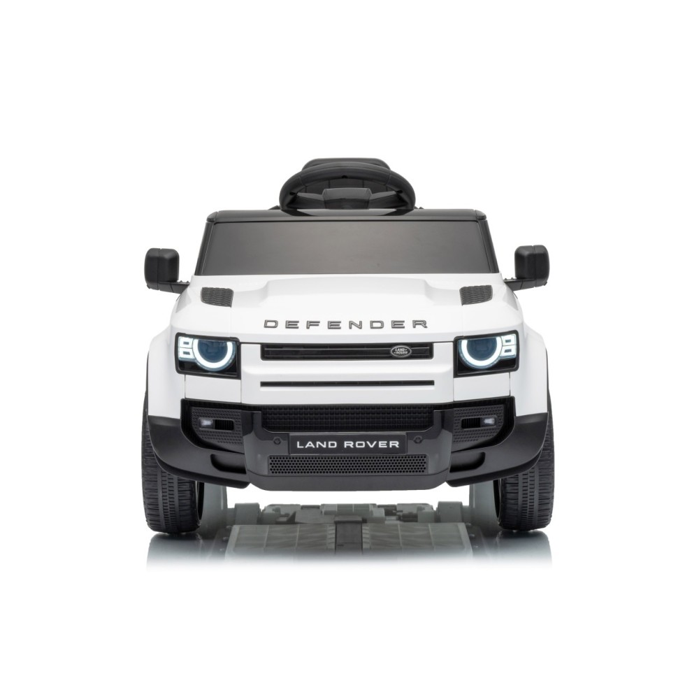 JOKO Elektrické autíčko Land Rover Defender 4x4, penové kolesá, kožené sedadlo, biele