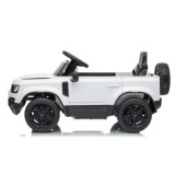 JOKO Elektrické autíčko Land Rover Defender 4x4, penové kolesá, kožené sedadlo, biele