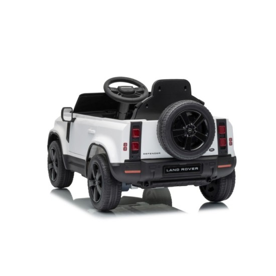 JOKO Elektrické autíčko Land Rover Defender 4x4, penové kolesá, kožené sedadlo, biele