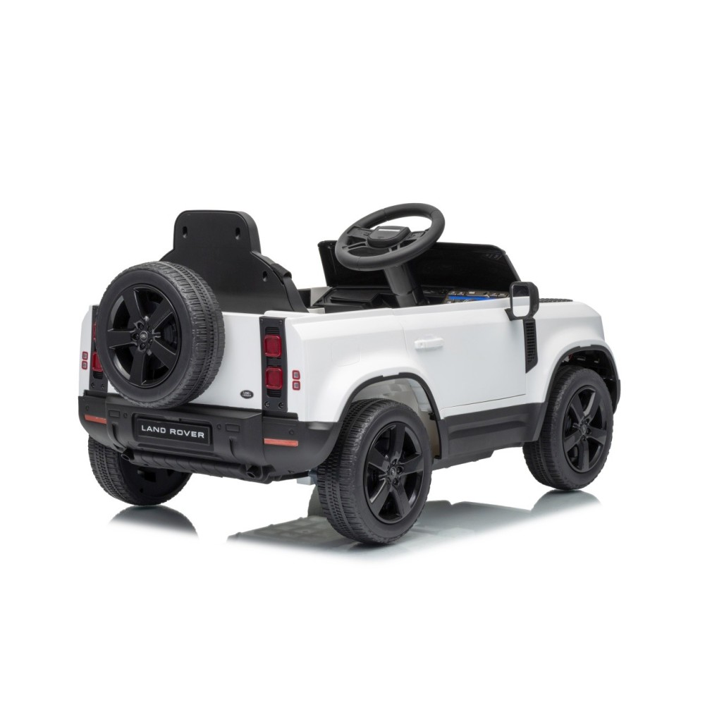 JOKO Elektrické autíčko Land Rover Defender 4x4, penové kolesá, kožené sedadlo, biele