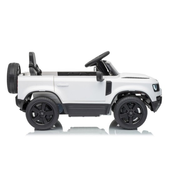 JOKO Elektrické autíčko Land Rover Defender 4x4, penové kolesá, kožené sedadlo, biele