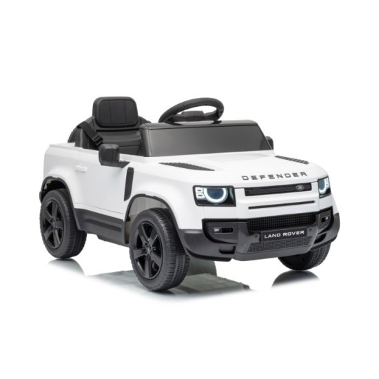 JOKO Elektrické autíčko Land Rover Defender 4x4, penové kolesá, kožené sedadlo, biele