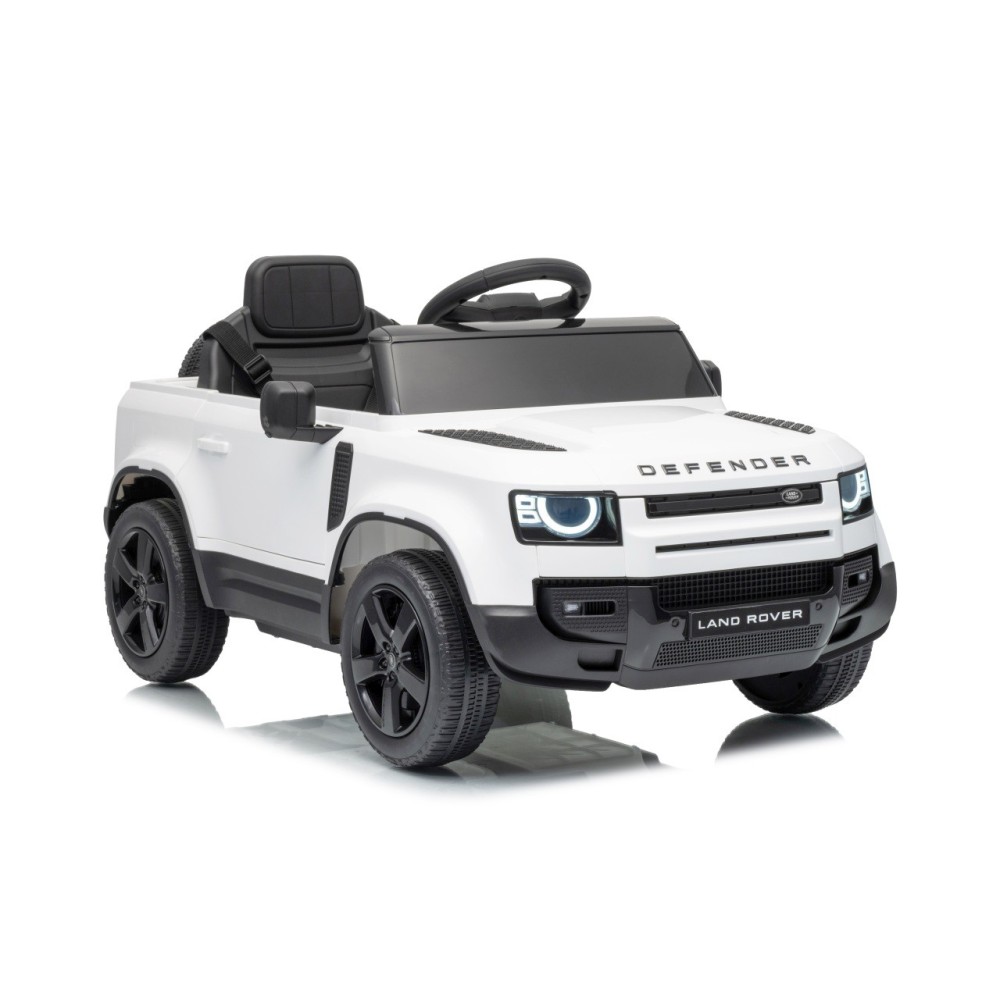 JOKO Elektrické autíčko Land Rover Defender 4x4, penové kolesá, kožené sedadlo, biele