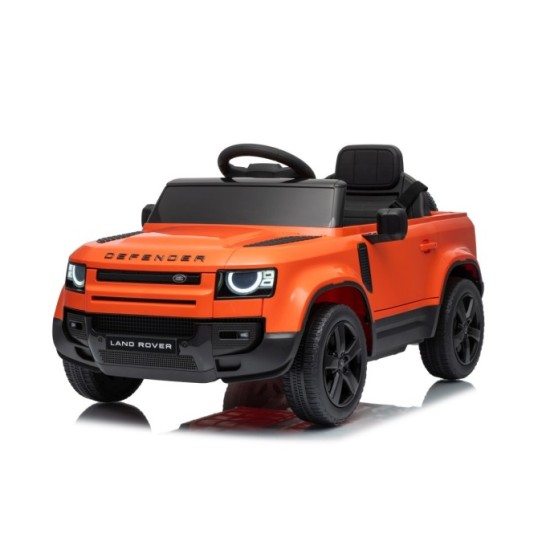 JOKO Elektrické autíčko Land Rover Defender 4x4, penové kolesá, kožené sedadlo, oranžové