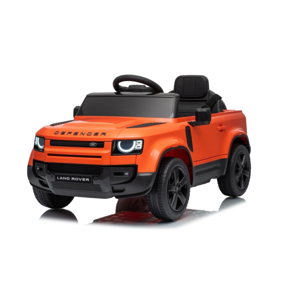 JOKO Elektrické autíčko Land Rover Defender 4x4, penové kolesá, kožené sedadlo, oranžové