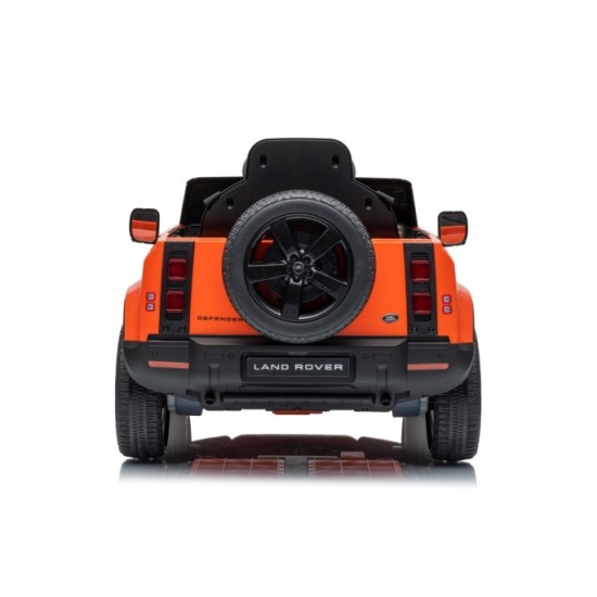 JOKO Elektrické autíčko Land Rover Defender 4x4, penové kolesá, kožené sedadlo, oranžové