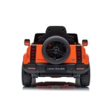 JOKO Elektrické autíčko Land Rover Defender 4x4, penové kolesá, kožené sedadlo, oranžové
