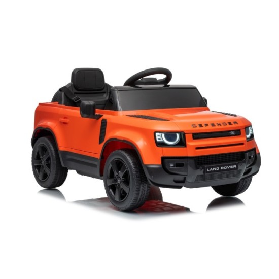 JOKO Elektrické autíčko Land Rover Defender 4x4, penové kolesá, kožené sedadlo, oranžové