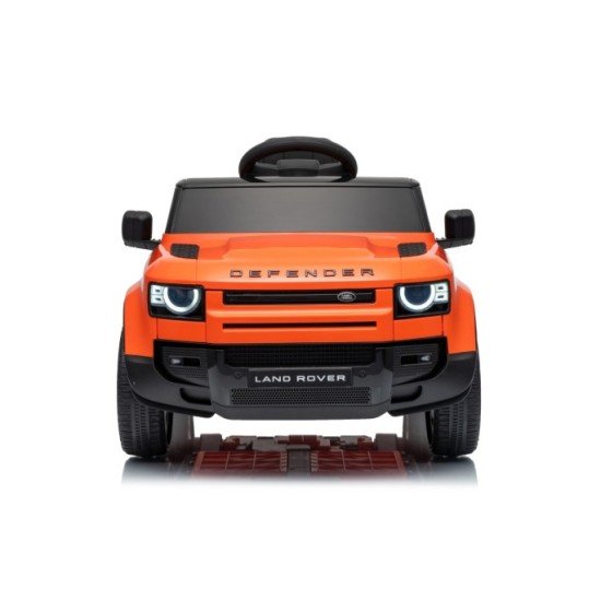 JOKO Elektrické autíčko Land Rover Defender 4x4, penové kolesá, kožené sedadlo, oranžové