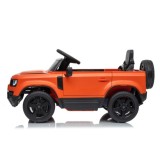 JOKO Elektrické autíčko Land Rover Defender 4x4, penové kolesá, kožené sedadlo, oranžové
