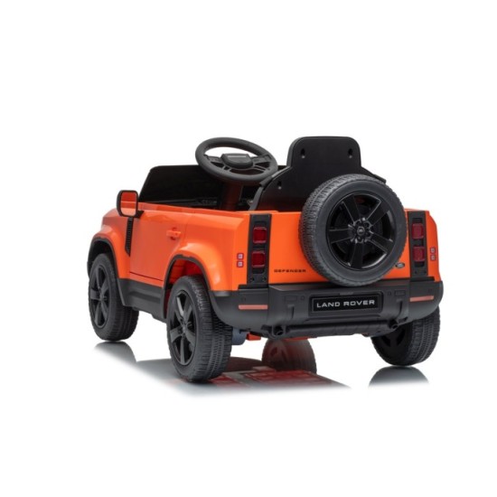 JOKO Elektrické autíčko Land Rover Defender 4x4, penové kolesá, kožené sedadlo, oranžové