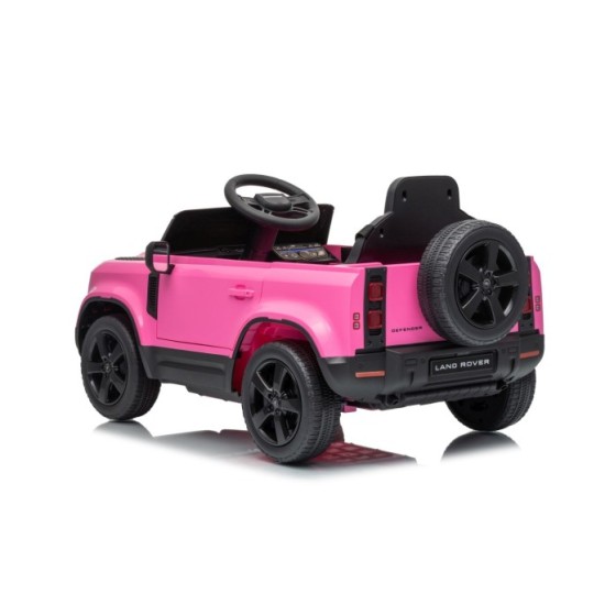 JOKO Elektrické autíčko Land Rover Defender 4x4, penové kolesá, kožené sedadlo, ružové