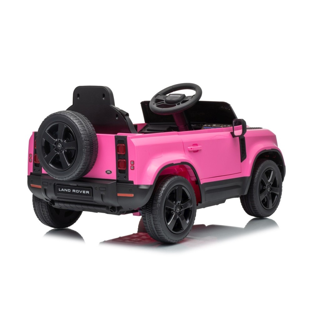JOKO Elektrické autíčko Land Rover Defender 4x4, penové kolesá, kožené sedadlo, ružové