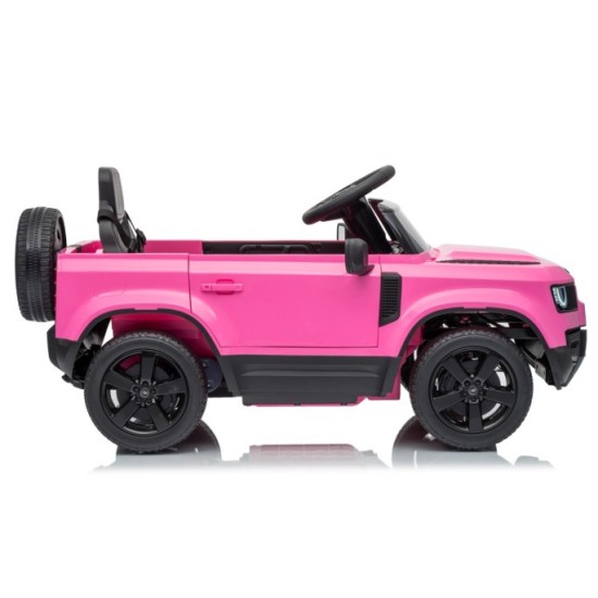 JOKO Elektrické autíčko Land Rover Defender 4x4, penové kolesá, kožené sedadlo, ružové