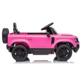 JOKO Elektrické autíčko Land Rover Defender 4x4, penové kolesá, kožené sedadlo, ružové