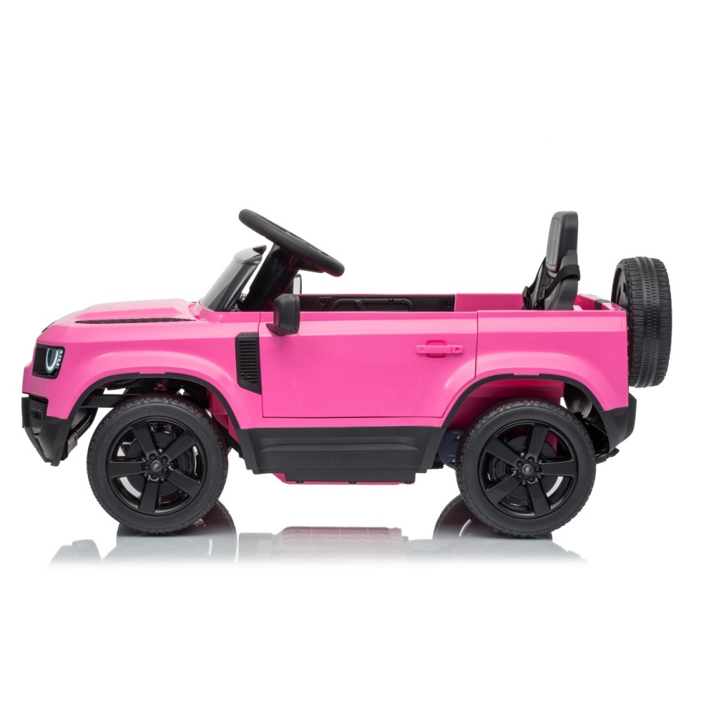 JOKO Elektrické autíčko Land Rover Defender 4x4, penové kolesá, kožené sedadlo, ružové