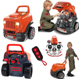 JOKO MOTOR Master Autodielňa Sada Malého Automechanika Auto Jeep Off-Road s volantom, so svetlom a zvukom, auto na učenie opravo