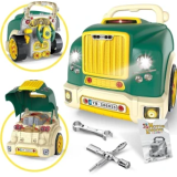 JOKO Detská Autodielňa, Sada Malého Automechanika Kamión s volantom, so svetlom a zvukom, auto na učenie opravovať, zelený