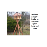 MKSTOR Drevené kŕmitko pre vtáky 72cmx55x50cm, vtáčia búdka so zásobníkom jedla, červená