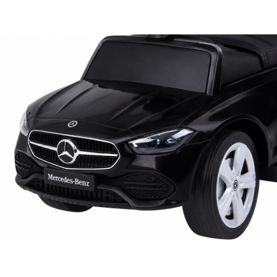 JOKO Detské odrážadlo Mercedes s vodiacou tyčou, svetlom a zvukom, čierne
